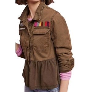 Anthropologie Beaded Peplum Jacket Size S